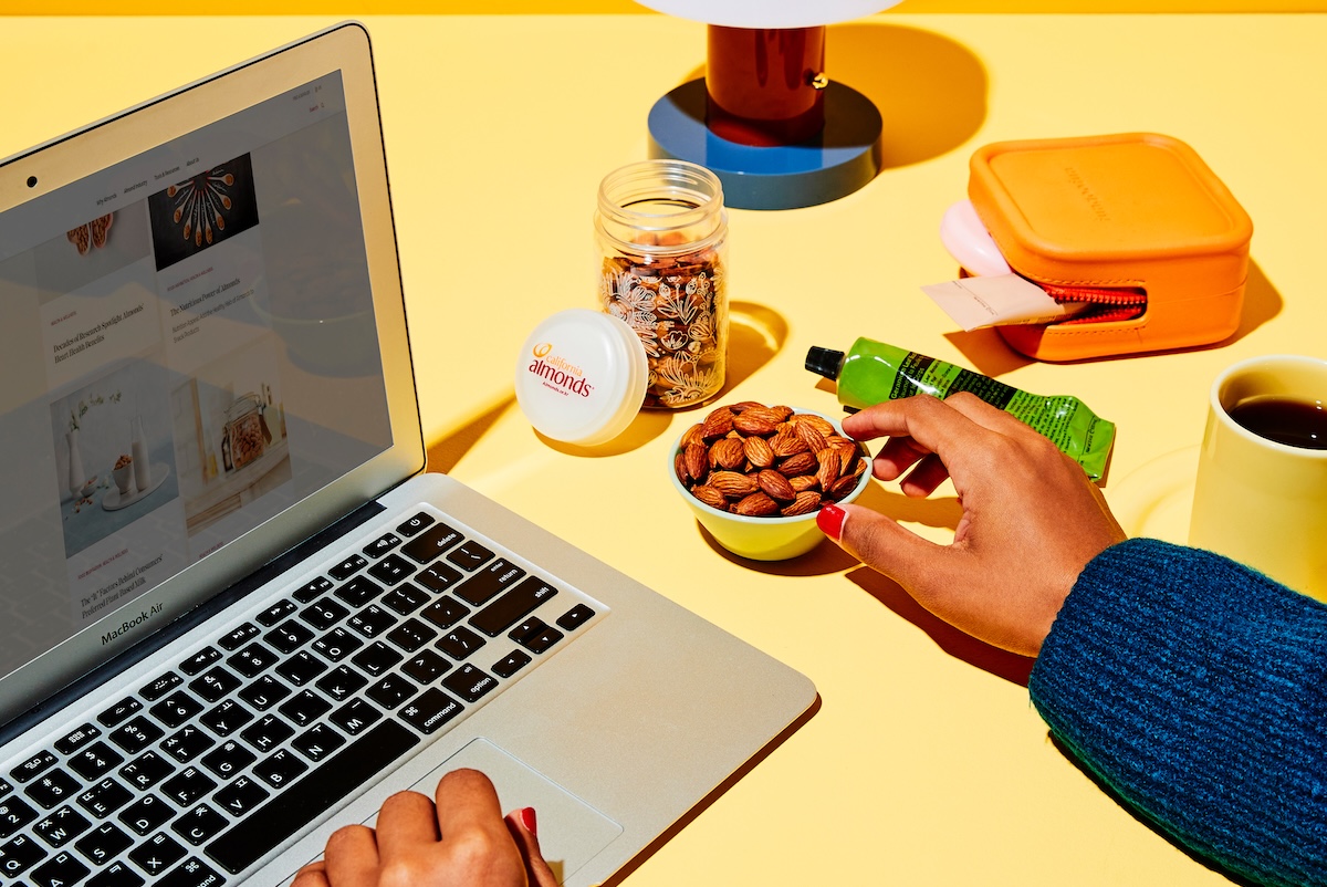 Be productive working at home with almonds